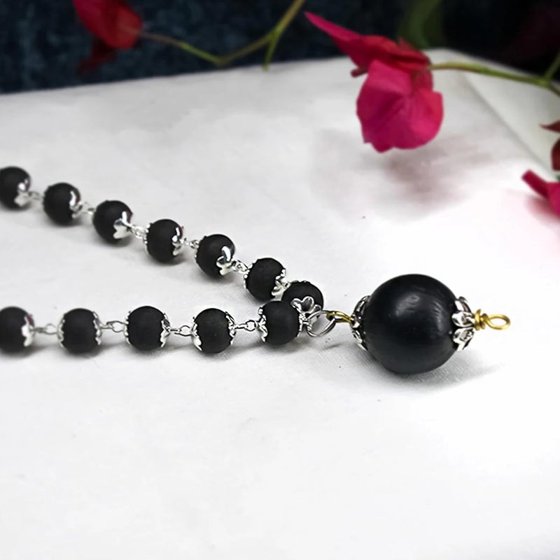 Divine Hindu Original Karungali Beads| Black Ebony Wood Beads| For Men & Women| Lab Certified Karungali Malai Wood Beads - Image 3