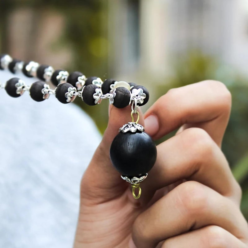 Divine Hindu Original Karungali Beads| Black Ebony Wood Beads| For Men & Women| Lab Certified Karungali Malai Wood Beads - Image 2