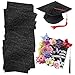 Qumenan 24 Sheets Graduation Cap Decorations Black Glitter Cardstock Blank Graduation Cap Topper Shimmer Grad Toppers for Cap 9x9 Inches 250 GSM for DIY Grad Cap - Image 2
