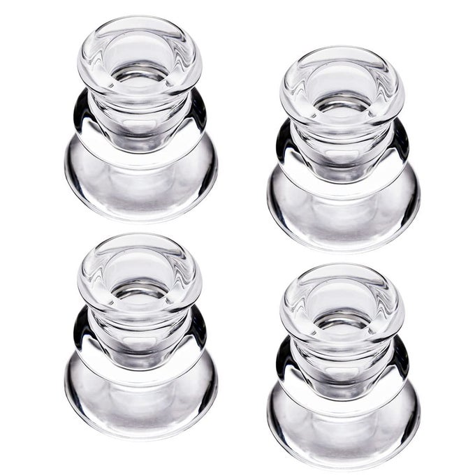 CLEAR GLASS CANDLESTICK HOLDERS SET OF 4 TAPER CANDLE HOLDERS FOR WEDDING DECORATION AND DINNING
