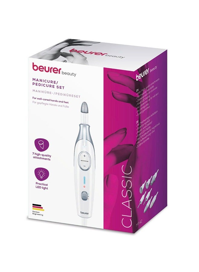 Beurer Manicure/Pedicure Set | Mp42 | Premium Device With 7 Attachments And Integrated Led Light - Image 5