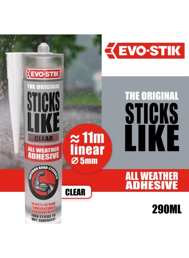 EVO-STIK The Original Sticks Like Clear All Weather Adhesive 290 ML - Image 2
