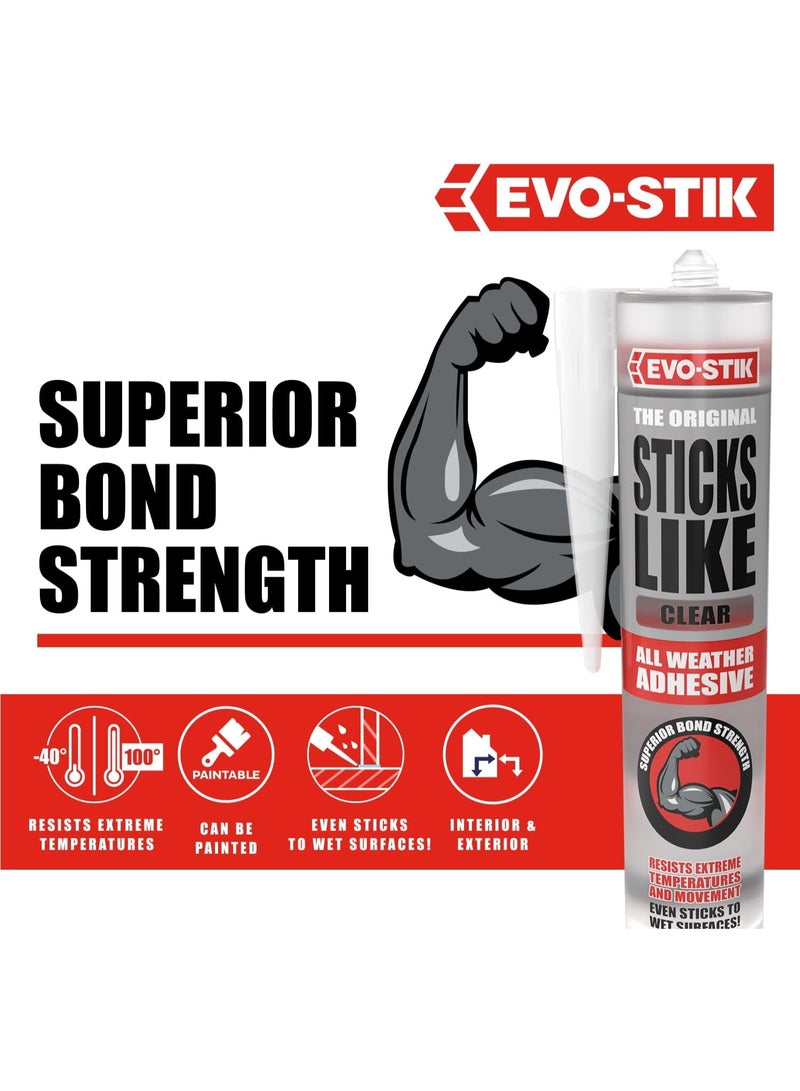EVO-STIK The Original Sticks Like Clear All Weather Adhesive 290 ML - Image 3