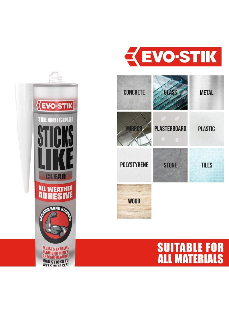 EVO-STIK The Original Sticks Like Clear All Weather Adhesive 290 ML - Image 4
