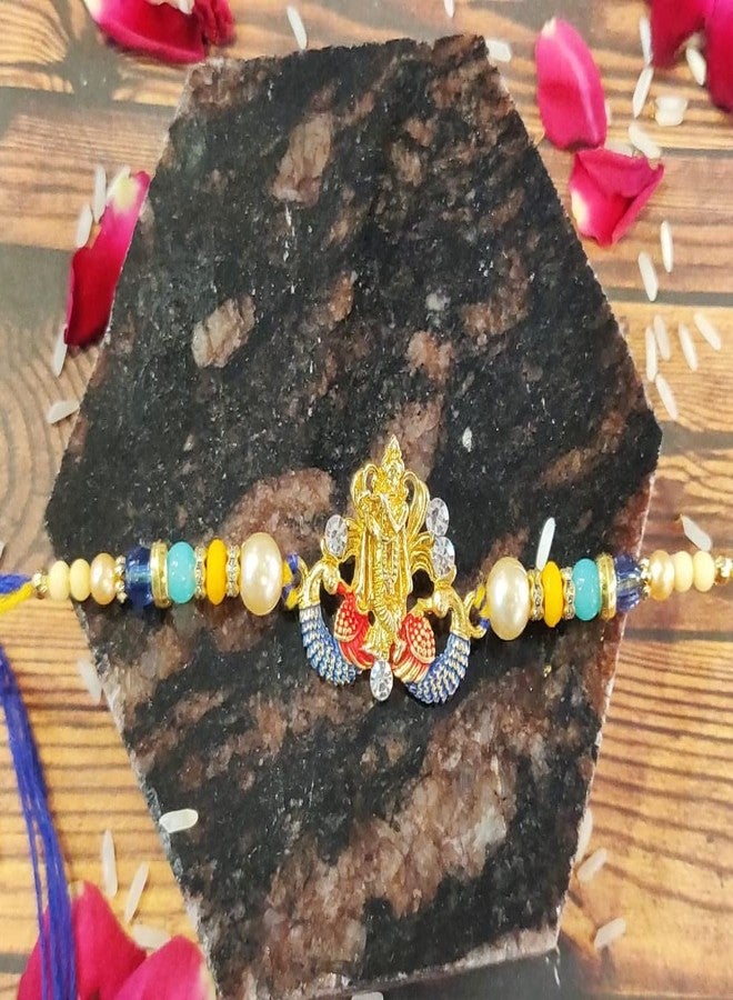 MANTOUSS Rakhi for brother with gift combo set/rakhi for brother with gift-set of 2 rakhi for brother+ram lalla murti+roli chawal combo+rakhi greeting card - Image 3