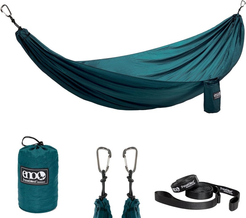 ENO TravelNest Hammock Straps Combo Portable Hiking and Camping Hammock with Straps Included Travel Hammock for Camping Hiking Backpacking a Festival or The Beach Marine