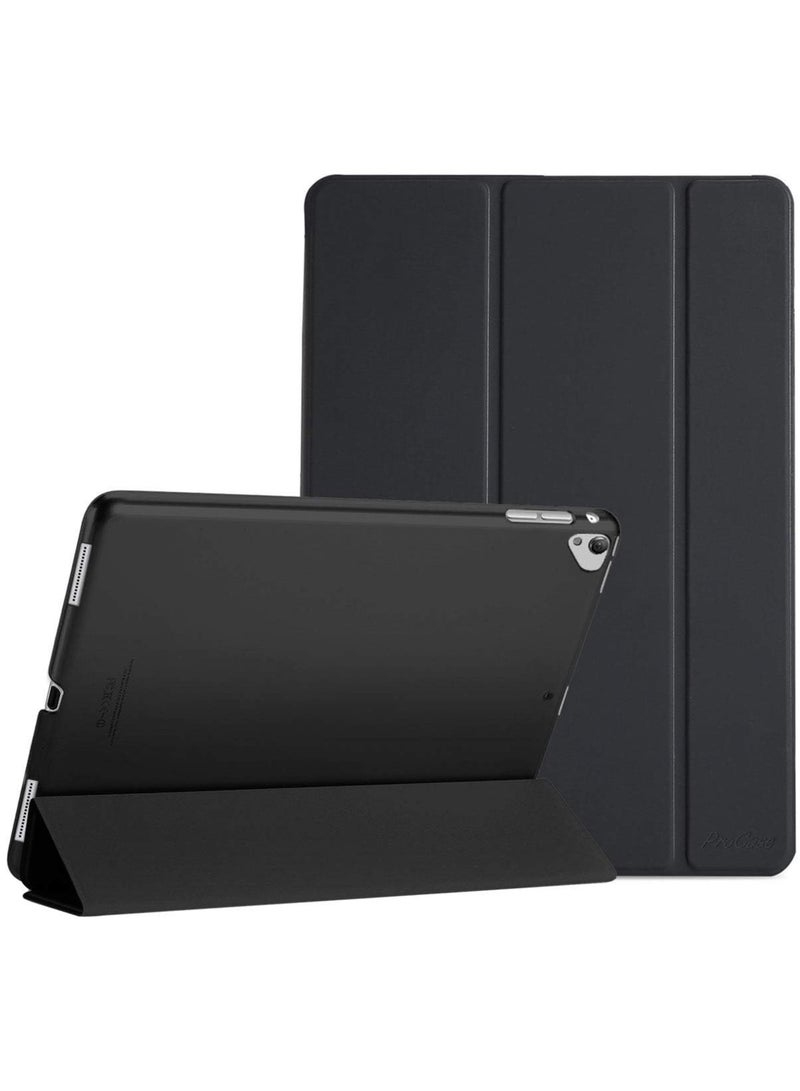 Procases حافظة لجهاز ايباد برو 12.9 2017 2015، موديل قديم، الجيل الأول والثاني، حافظة خفيفة الوزن، حافظة ذكية مع حامل شفاف، غطاء خلفي شفاف لجهاز ايباد برو 12.9 بوصة، أسود - Image 1