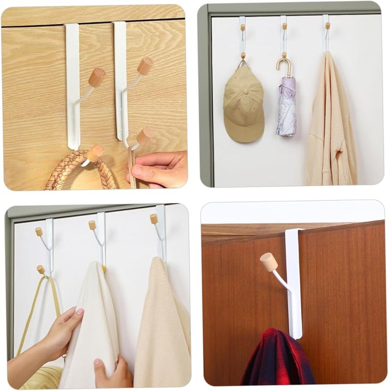 قطعتان من خطافات فوق الباب ثقيلة الوزن حامل مزدوج للملابس المناشف الحقائب المطبخ الحمام خزانة الملابس - Image 5