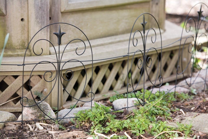 Panacea 18X8BLK Roman Folding Border Fence - Decorative Garden Edging
