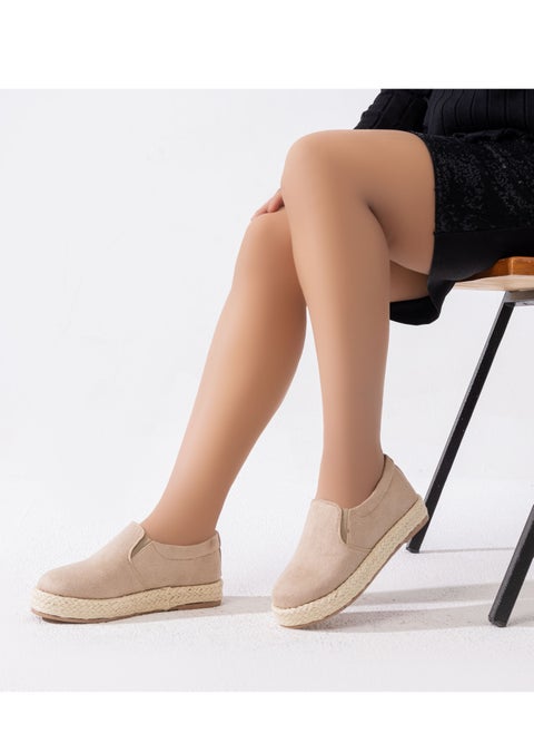 Ballerina Suede With Burlap BN-9 - Beige
