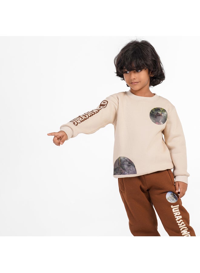 جوكي بيجاما شتوي أولادي مبطن فليس Jurasic World بطبعة - Image 2