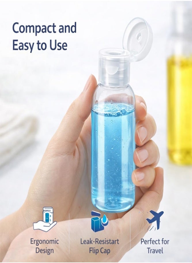 AMERTEER 4-Piece Clear Dispensing Bottle with Butterfly Cap Refillable Leakproof Travel Containers for Shampoo, Lotion, Cream and Skincare Liquids (100ml) - Image 3