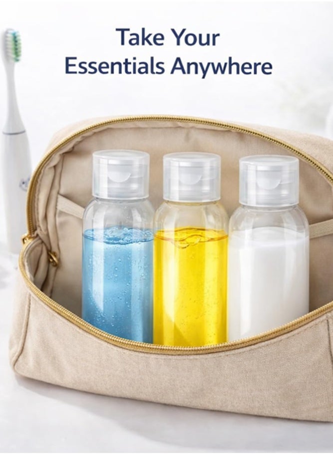 AMERTEER 4-Piece Clear Dispensing Bottle with Butterfly Cap Refillable Leakproof Travel Containers for Shampoo, Lotion, Cream and Skincare Liquids (100ml) - Image 5