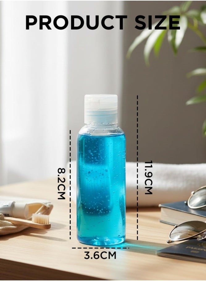 AMERTEER 4-Piece Clear Dispensing Bottle with Butterfly Cap Refillable Leakproof Travel Containers for Shampoo, Lotion, Cream and Skincare Liquids (100ml) - Image 2