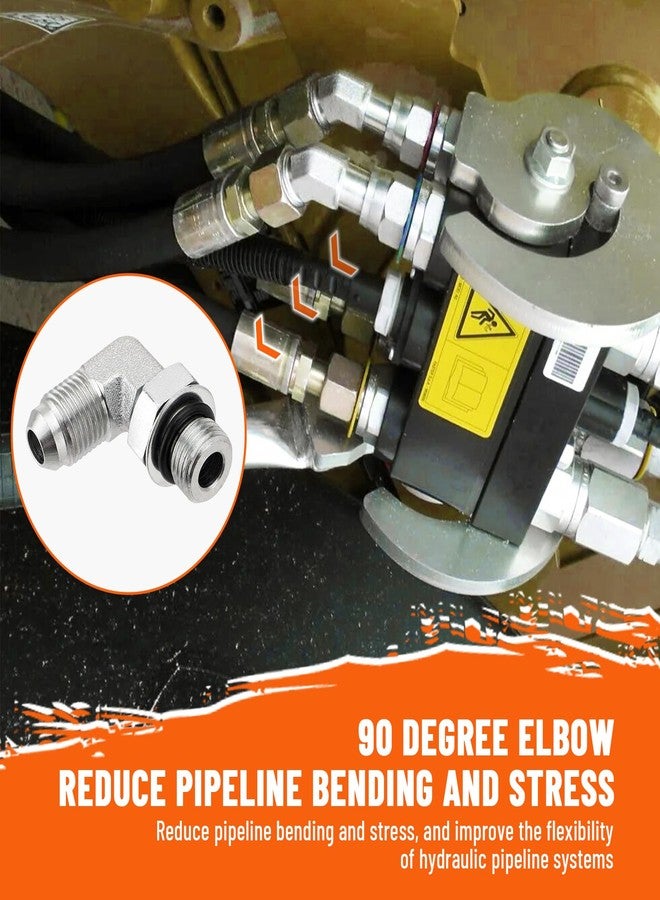 Racewill 5 Pack 90 Degree Elbow Hydraulic Hose Fittings: 3/8" JIC 37°Male x 3/8" ORB Male, Hydraulic End Connectors with Protection Cover - Image 4
