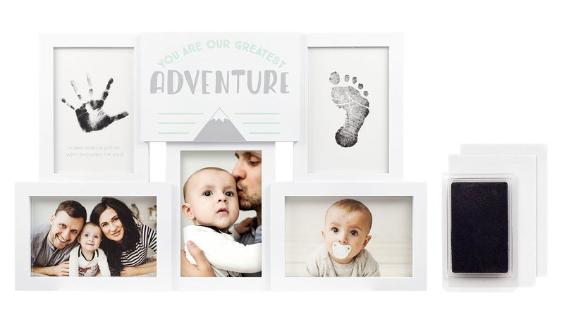 tiny ideas You Are Our Greatest Adventure Collage Keepsake Photo Frame, Baby Keepsake Pictures, DIY Baby's Handprint and Footprint Kit, Gender Neutral Nursery Wall Decor, White - Image 4