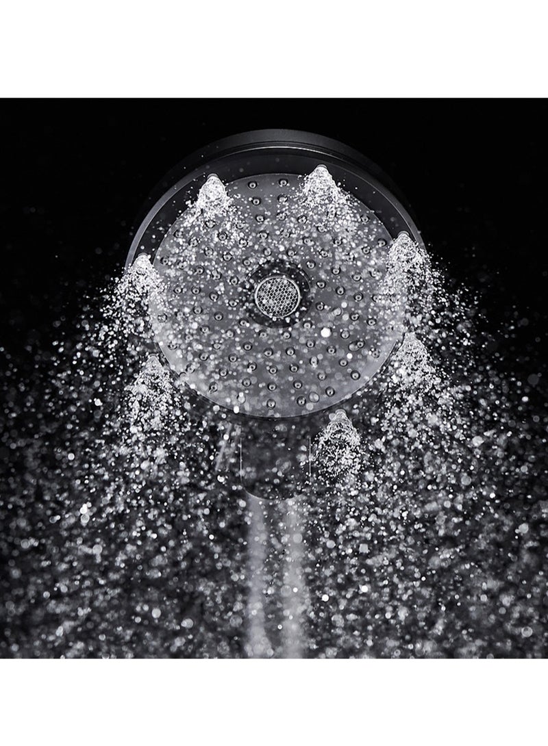 High-Pressure Shower Head with Handheld 3 Mode Spray Showerhead 5 Inch Large Face Black Handheld Shower Head Adjustable Shower Bracket Holder - Image 2