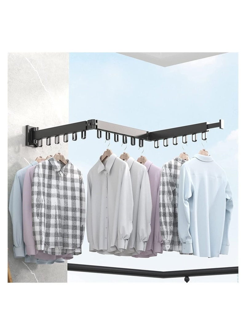 Y&D Wall Mounted Clothes Drying Rack, Retractable Laundry Rack Folding, Space Saver, Hanging for Balcony, Laundry, Bathroom, Patio  - Image 1