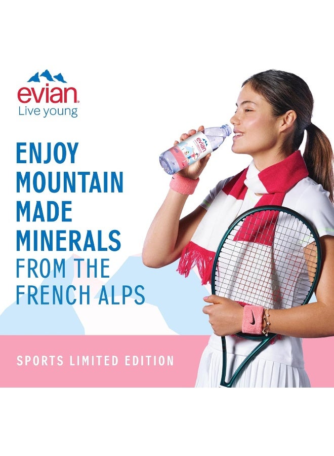 Evian مياه إيفيان المعدنية، مياه شرب مصفاة طبيعياً، زجاجة 500 مل، مياه إيفيان المعبأة، علبة من 24 × 500 مل زجاجات مياه إيفيان - Image 3