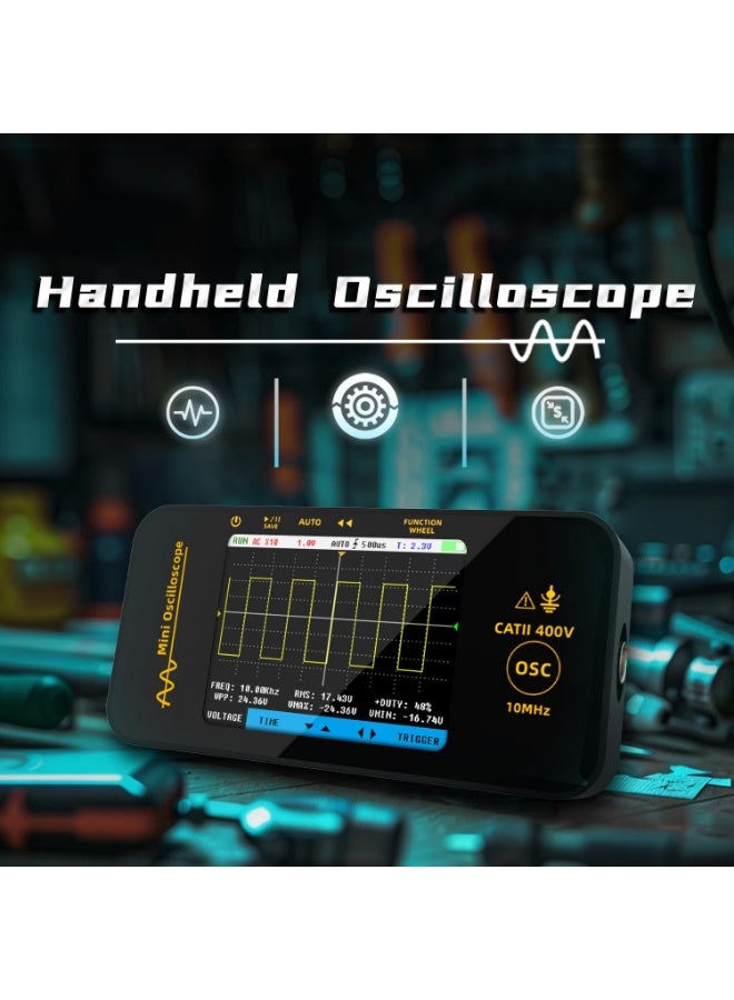 BSIDE Handheld Digital Oscilloscope 3.2” TFT LCD Scope Tester, 10MHz Bandwidth with 48MSa/s Sampling Rate, Potable Automotive Oscilloscope with Auto/Nomal/Single Trigger for Audio Amplifier Hobbyist - Image 2