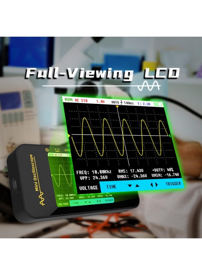 BSIDE Handheld Digital Oscilloscope 3.2” TFT LCD Scope Tester, 10MHz Bandwidth with 48MSa/s Sampling Rate, Potable Automotive Oscilloscope with Auto/Nomal/Single Trigger for Audio Amplifier Hobbyist - Image 3