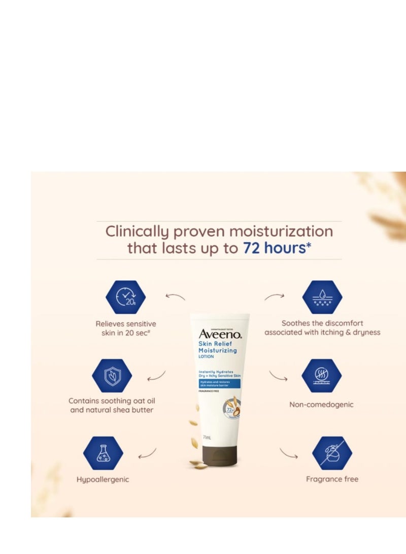 Aveeno Skin Relief Lotion For Sensitive Skin, White, 71 ML - Image 2