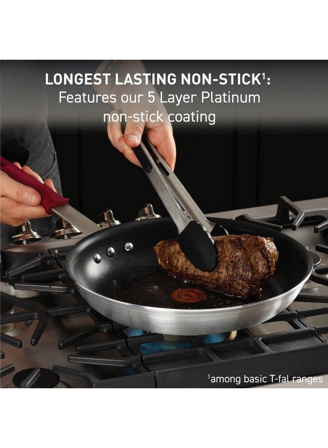 T-fal Professional VX3 Brushed Nonstick Fry Pan with Stainless Steel Handle 12 Inch, Oven Broiler Safe 400F, Cookware, Pots and Pans, Skillet, Restaurant & Business Grade, Certified NSF and CBA, Black - Image 3