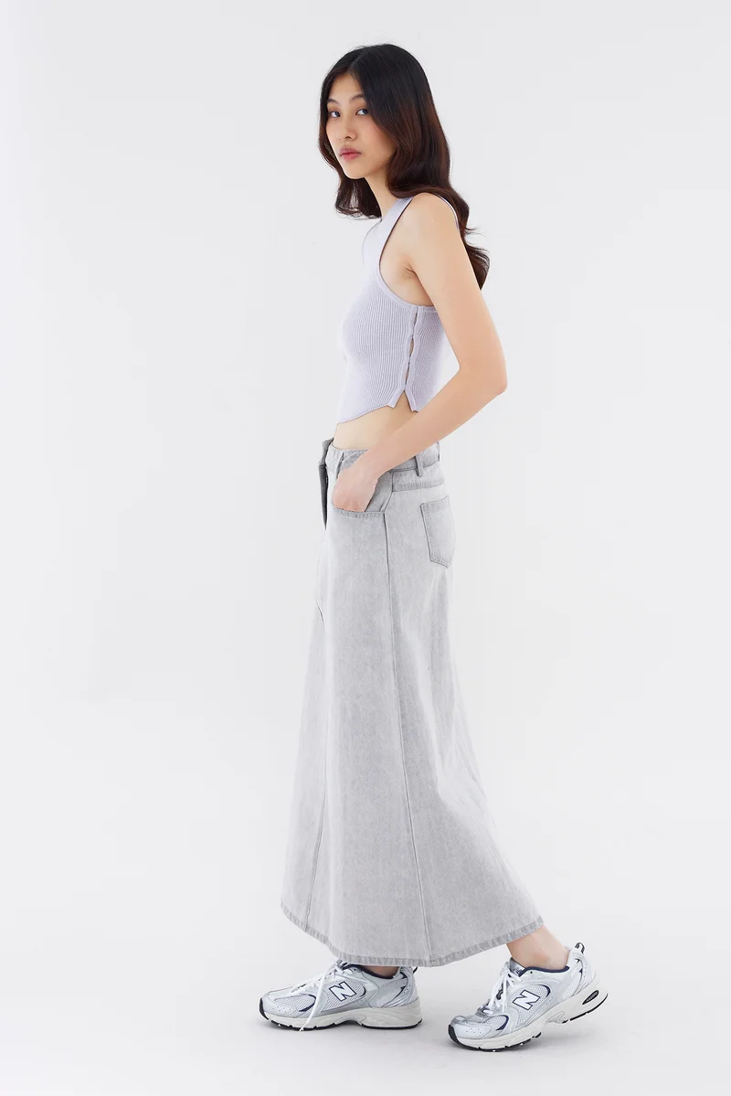 The Editor's Market Dorah Mid-Rise Denim Skirt