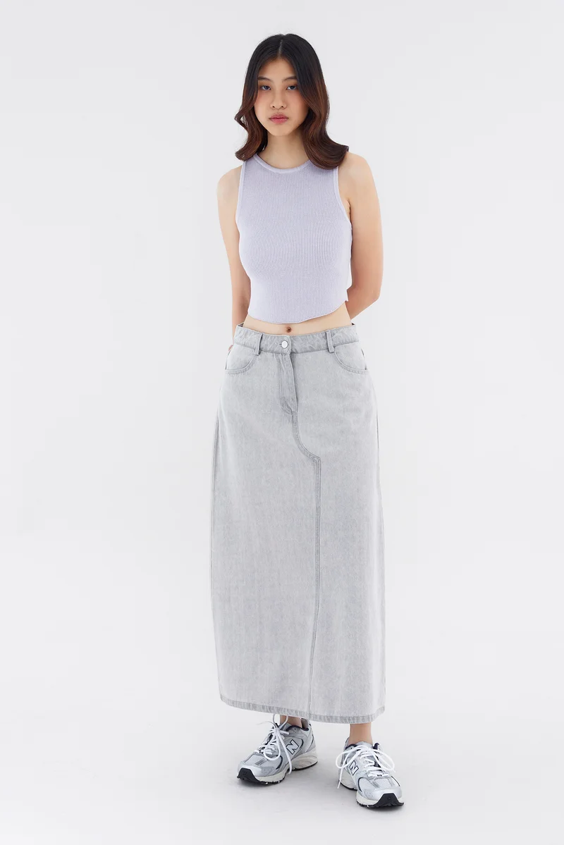 The Editor's Market Dorah Mid-Rise Denim Skirt