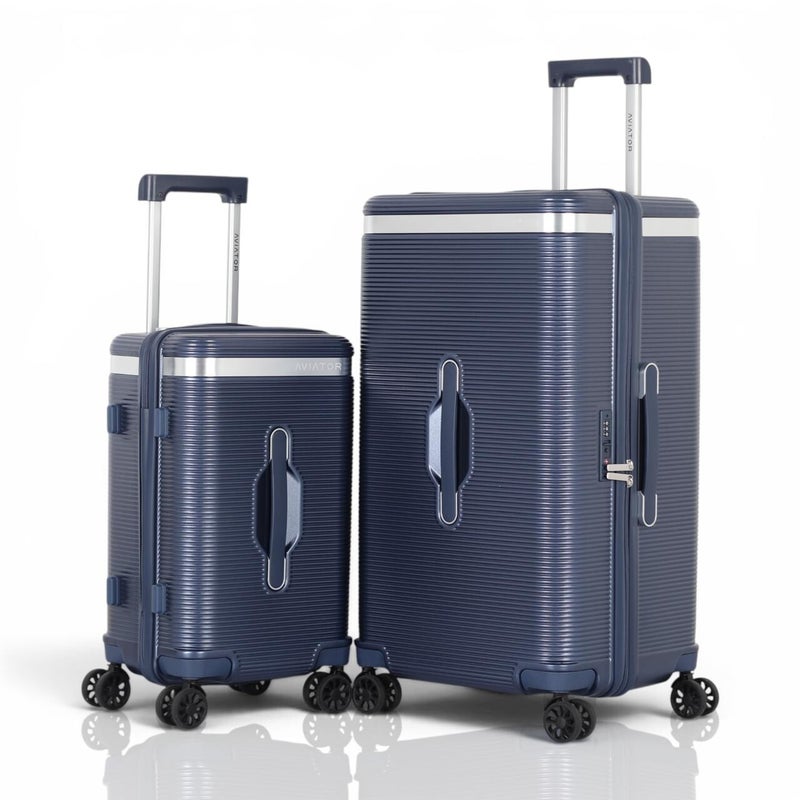 أفياتور حقيبتين سفر من ماركة AVIATOR مقاس 28و20 إنش – خامة بولي كربونات (PC) مقاومة للكسر، مزودتان بقفل رقمي عالمي - Image 1