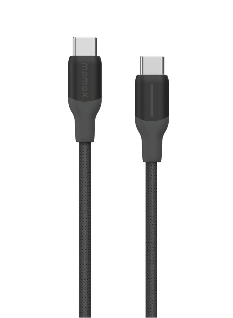 Momax Flow 100W USB-C to USB-C 2m Braided Cable, Fast Charging, and Data Transfer, Black - Image 2