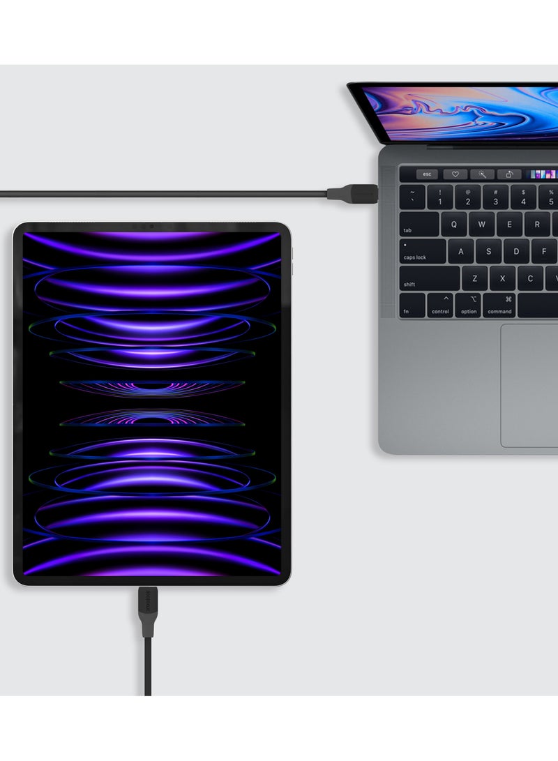 Momax Flow 100W USB-C to USB-C 2m Braided Cable, Fast Charging, and Data Transfer, Black - Image 3