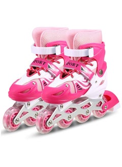 Kids Sport Shoes Wheel Skate Roller Shoes Skateboard Girl And Boy Drive Roller Skate Shoes with wheels Double Push Button Adjustable