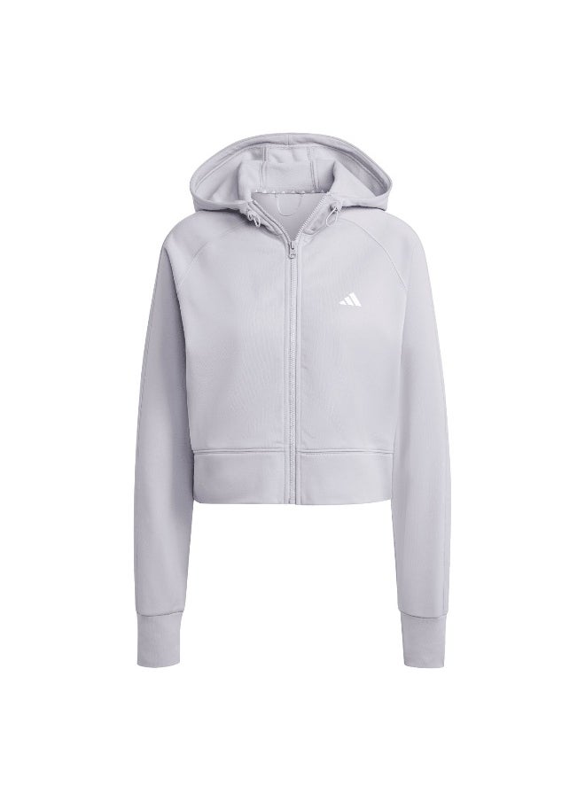 Adidas adidas W Gg Fz Hd Grey Training Track Tops 2XS  - Image 2