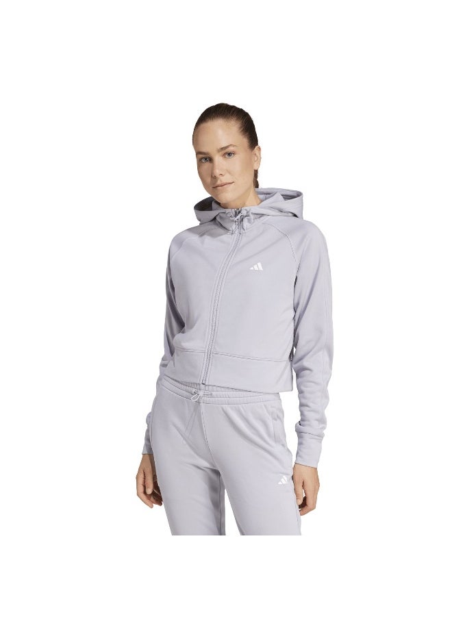 Adidas adidas W Gg Fz Hd Grey Training Track Tops 2XS  - Image 3
