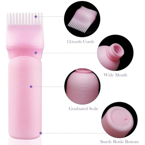 Kunya Root Comb Applicator Bottle, 6 Ounce with Graduated Scale, Hair Coloring, Dye and Scalp Treatment Essential - Image 5