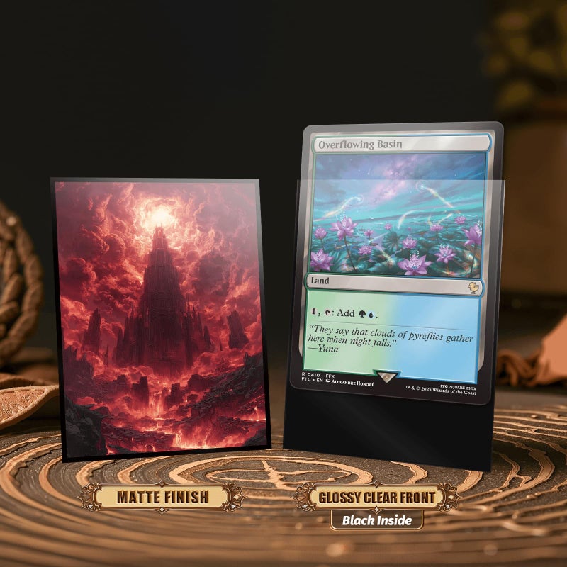 Kiiransr MTG Card Sleeves - Mountain - Utility Lands Series - Ultra Clear Front & Matte Finish Back, 100 Count Standard Size Matte Art Sleeve for Magic The Gathering - Image 3