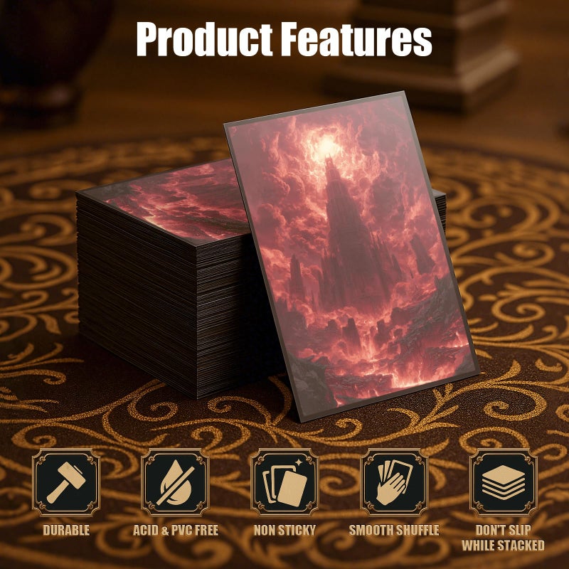 Kiiransr MTG Card Sleeves - Mountain - Utility Lands Series - Ultra Clear Front & Matte Finish Back, 100 Count Standard Size Matte Art Sleeve for Magic The Gathering - Image 5