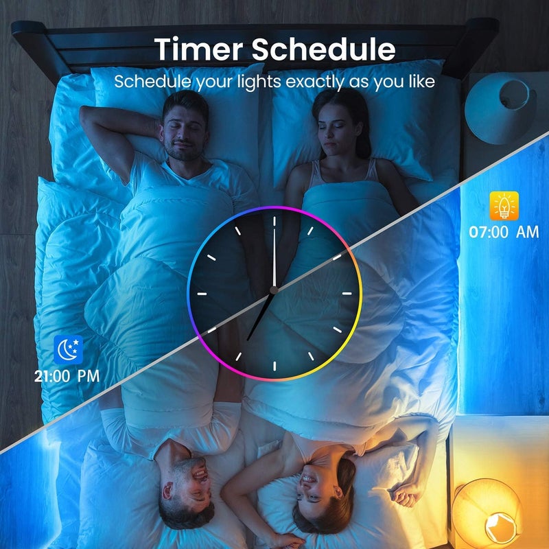 TJOY 50ft Smart Led Strip Lights for Bedroom, Alexa Led Light Strip,5050 RGB Color Changing Music Sync Led Lights Strip with App Remote,Multi-Color Wireless Led Lights for Bedroom (APP+Remote+Voice) - Image 5