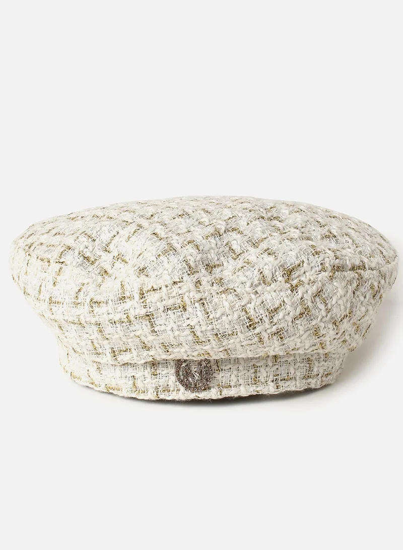 Haute Sauce  Stylish White Textured Hat for Women | Best Price UAE