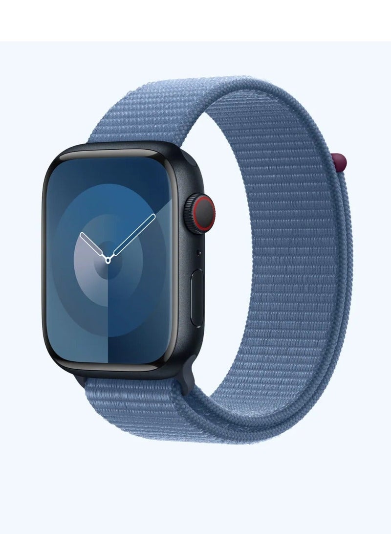 Watch Nylon Loop Band Compatible with Apple Watch 42mm 44mm 45mm 46mm 49mm, Soft Woven Sport Strap, Adjustable Replacement Wristband for Apple Watch Series Ultra / SE / Series 1–9- Blue - Image 1