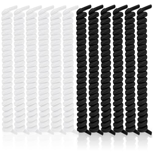 Clofiak 12Pcs Curly Elastic Shoe Laces, No Tie Shoelaces, Tieless Shoelaces, Anti-Fall for Adults Sneakers - Image 1