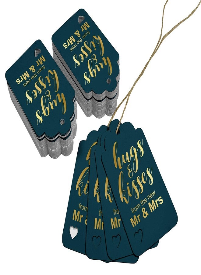 Inkdotpot Pack of 100 Hugs and Kisses from The New Wedding Favor Paper Tags Craft Gold Foil Hang Tags - Image 3