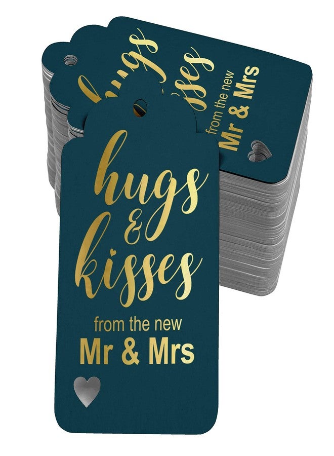 Inkdotpot Pack of 100 Hugs and Kisses from The New Wedding Favor Paper Tags Craft Gold Foil Hang Tags - Image 1