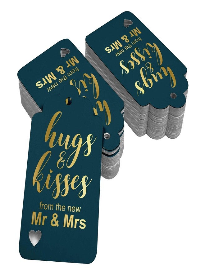 Inkdotpot Pack of 100 Hugs and Kisses from The New Wedding Favor Paper Tags Craft Gold Foil Hang Tags - Image 2