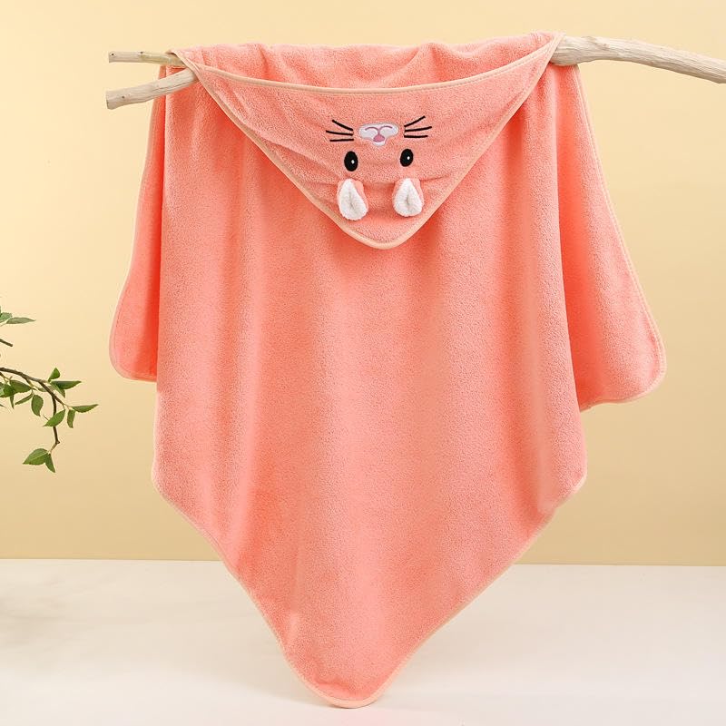 TERI BERI Baby Hooded Towel, Soft and Hypoallergenic Baby Bath Towels with Hood for Toddler Infant Newborn, Large and Absorbent Toddler Towels for Baby Boy Girl (31 x 31 inch) (Orange) - Image 2