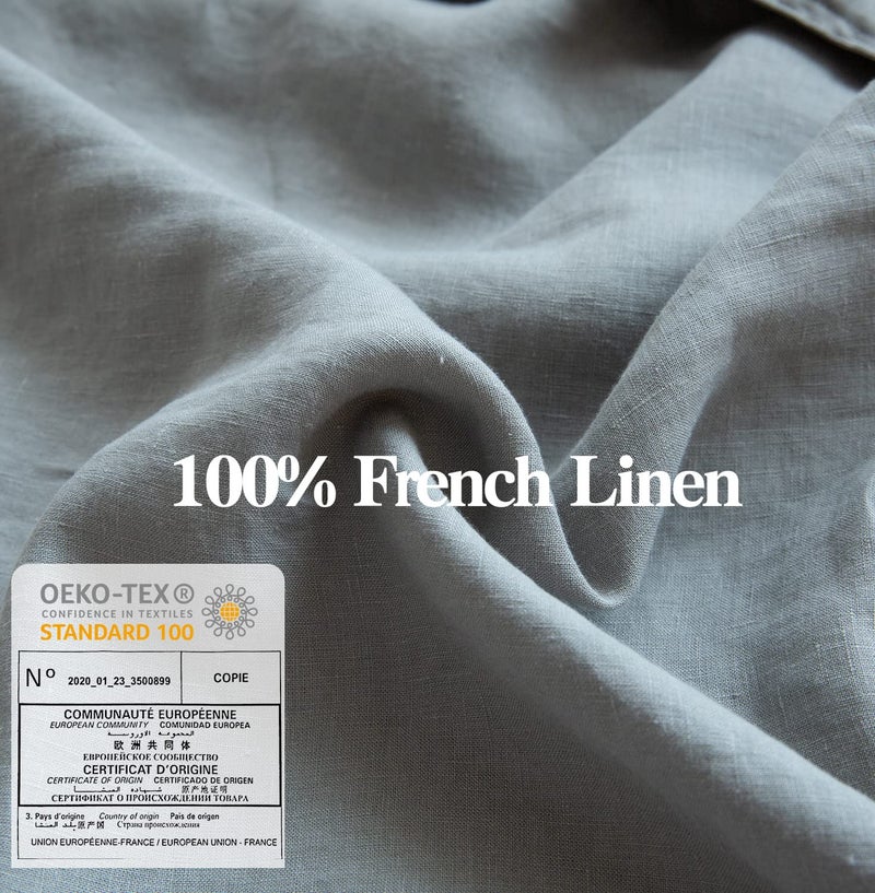 Simple&Opulence Simple&Opulence 100% Washed Linen Euro Shams Basic Style (26 ' ' x 26 ' ') - Pack of 2 - Solid Color Pillow Shams Natural Flax Square Throw Pillow Covers - Ultimate Grey  - Image 2