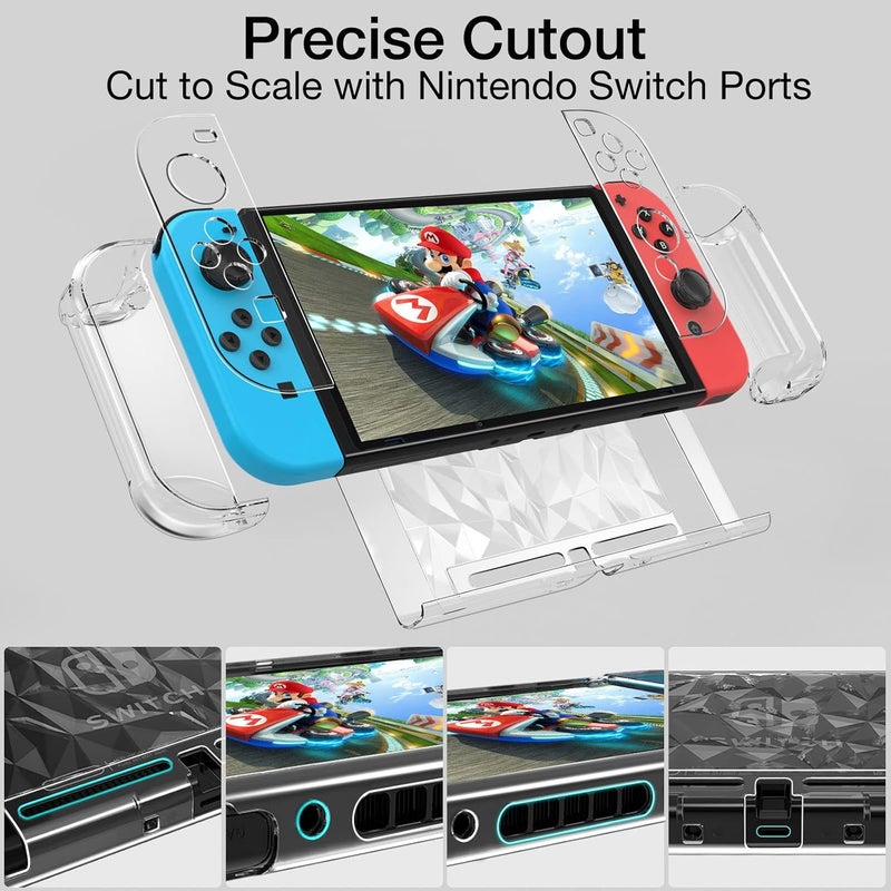 HEYSTOP Switch Case for Nintendo Switch Case Dockable with Screen Protector, Protective Case Cover for Nintendo Switch Tempered Glass Screen Protector and 6Pcs Thumb Caps - Image 4