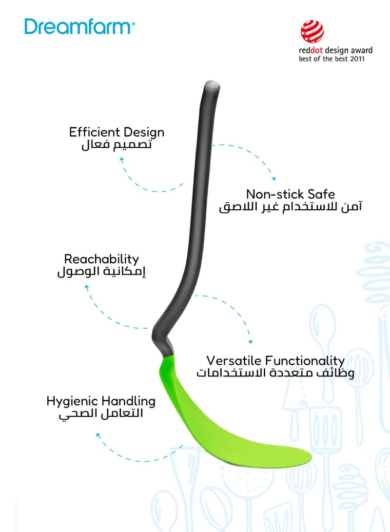 Dreamfarm Non-Stick Safe Flexible Spatula | 12” Heat-Resistant Nylon with Angled & Curved Head | Safe for Non-Stick Cookware | Easy Lift for Delicate Foods | Black | 29.46 x 7.62 x 1.27 CM - Image 3