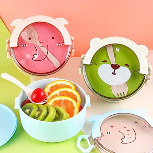 wolpin 1 Pc Lunch Box for Kids Leak Proof Tiffin Box for Boys, Girls, School & Office, Microwave Safe, Cartoon 800 ML Blue (Food Grade PP Plastic) - Image 3